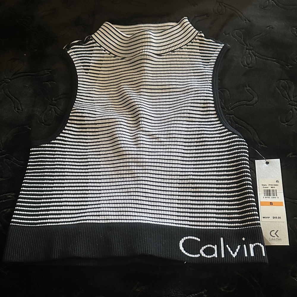 Calvin Klein Monochrome Striped Tank Top